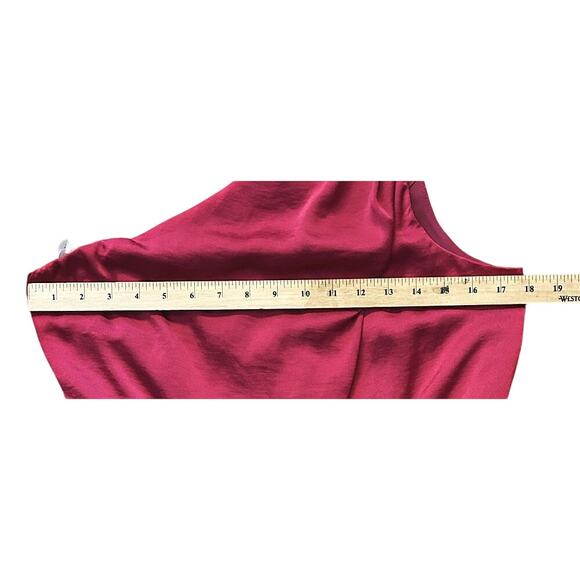 NWT BCBGeneration Satin One Shoulder Red Berry Cocktail Party Dress 8 - Picture 3 of 7